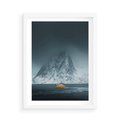 Plakat w ramie 50x70 - Skandynawski pejzaż - skadynawski, pejzaż - rama biała
