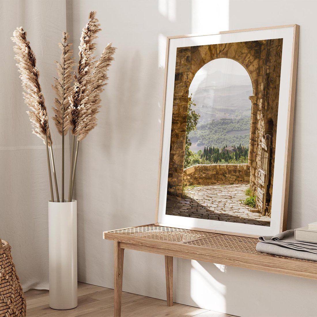 Plakat w ramie 40x50 - Słoneczne Piękno Włoch i Prowansji - Włochy, Prowansja - rama drewno