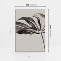 Obraz w ramie 80x120 - Szepczący Liść - szkic, czarno biały - rama biała