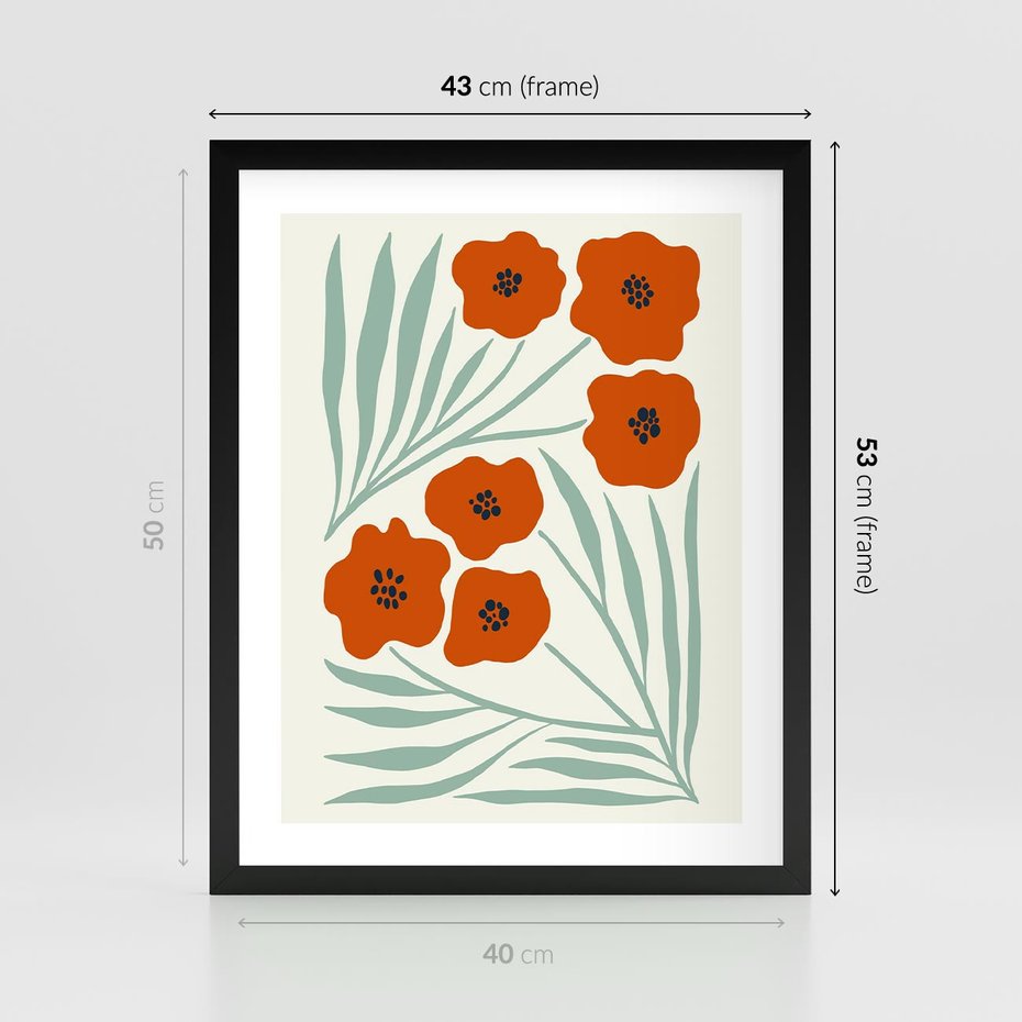 Plakat w ramie 40x50 - Makowe Odkrycie - czerwone kwiaty, maki - rama czarna