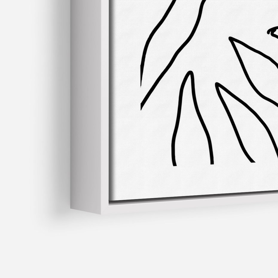 Obraz w ramie 50x70 - Konturem Naznaczone - mroczna sztuka, minimalizm - rama biała