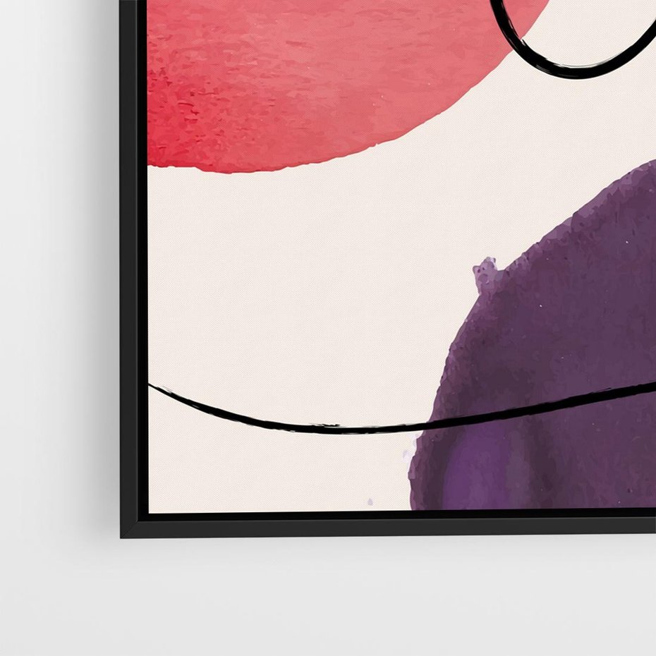 Obraz w ramie 50x50 - Migoczące Echo - abstrakcyjne akwarelowe plamy, nieregularne linie - rama czarna