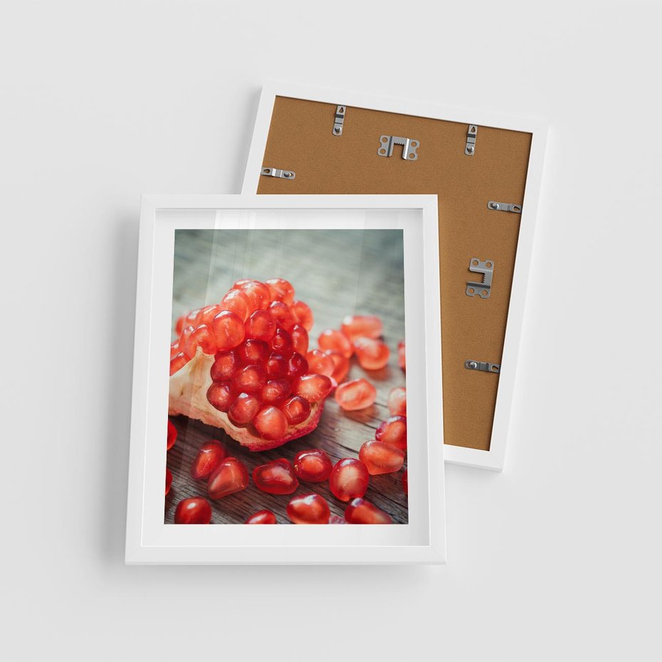 Plakat w ramie 40x50 - Granatowa Inspiracja Kuchni - granat, kuchnia - rama biała