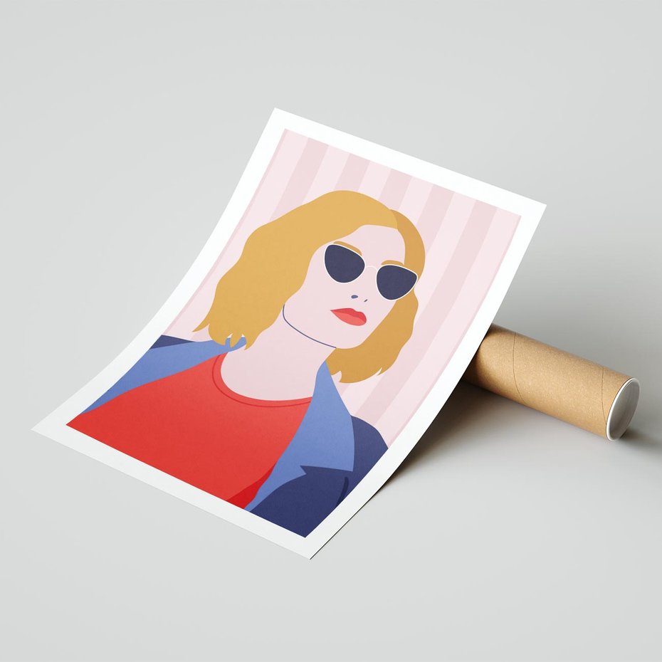 Plakat bez ramy 40x50 - Kobieca Ekspresja - nowoczesny plakat, styl retro