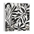 Obraz na płótnie 40x40 - Czarne Liście - akwarelowy obraz, czarno biały