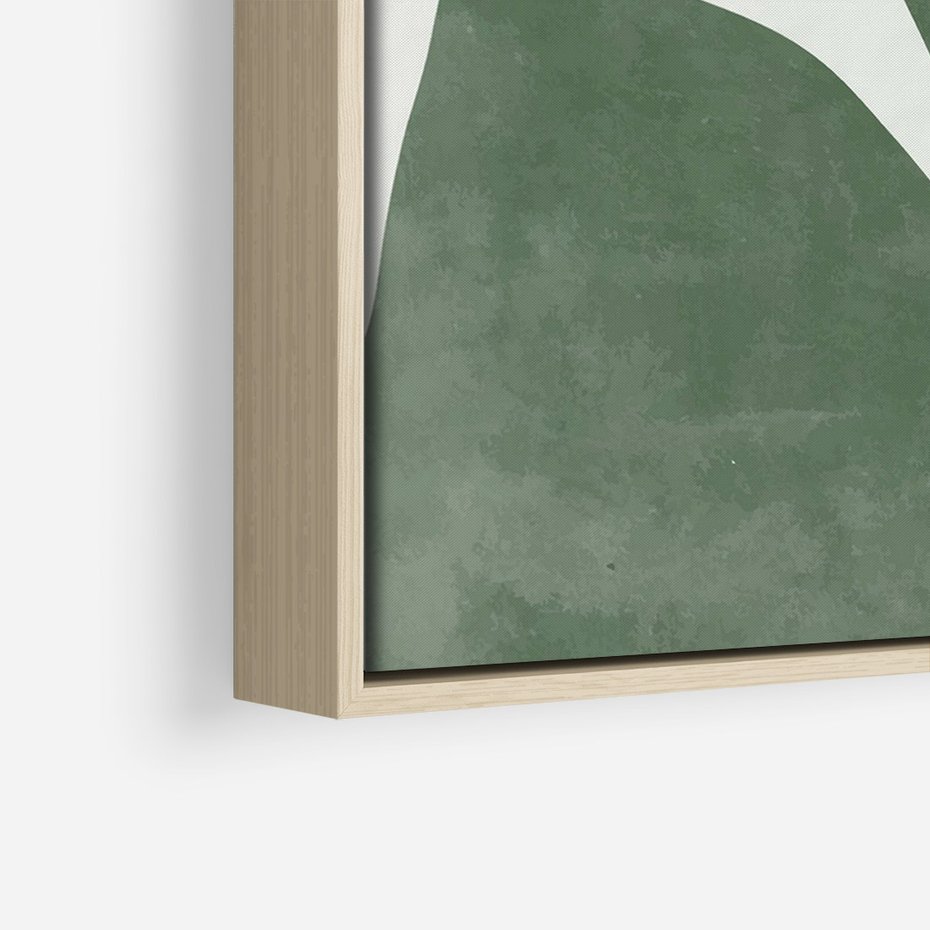 Obraz w ramie 50x70 - Oaza Harmonii - abstrakcyjny kształt, zielony plakat - rama drewno
