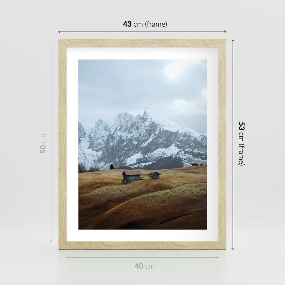 Plakat w ramie 40x50 - Odkryj Ich Urok - góry, skandynawia - rama drewno