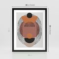 Plakat w ramie 40x50 - Abstrakcja w Odcieniach Brązu i Beżu - geometria, abstrakcyjna grafika - rama czarna