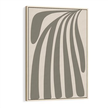 Obraz w ramie 80x120 - Beżowa Delikatność - nowoczesna sztuka, plakat modern - rama drewno