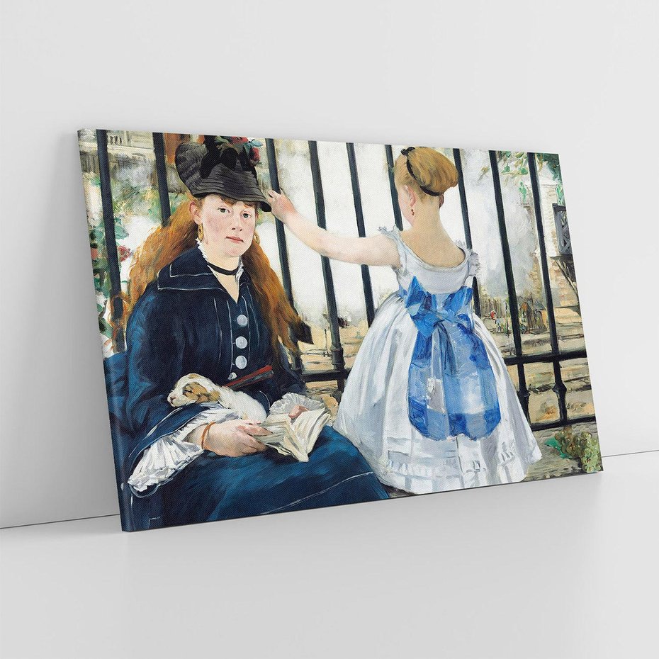 Obraz na płótnie 100x70 - "Kolej" (1873) Edouard Manet - Reprodukcja - reprodukcja, obraz na płótnie