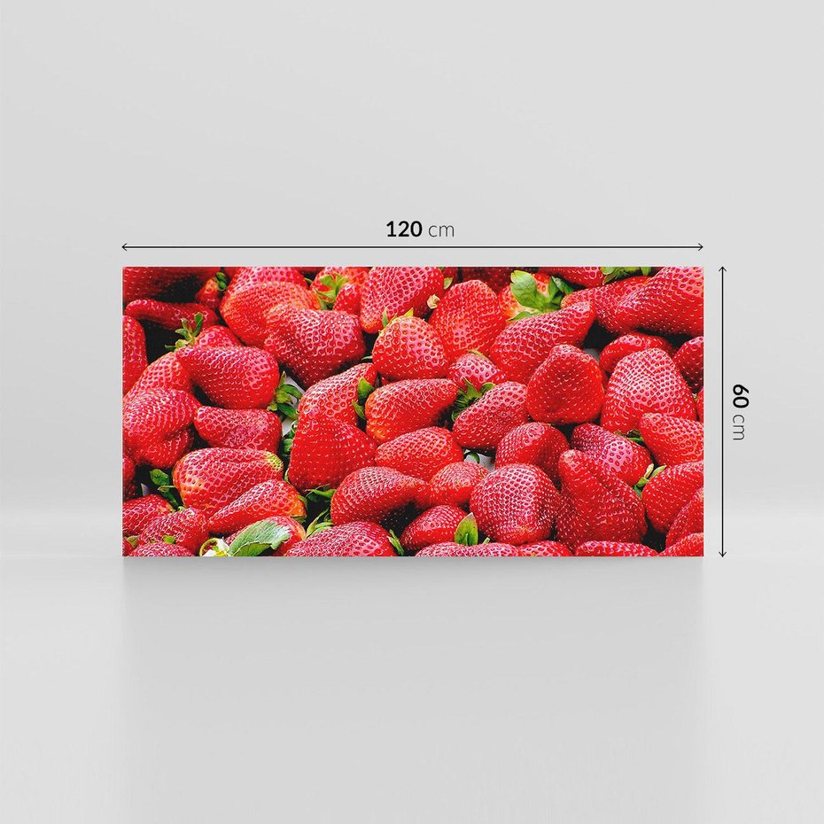 Obraz na płótnie 120x60 - Truskawki Czerwone Kropki Uczuć - truskawki, owoce