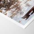 Plakat bez ramy 30x40 - Ławka Pod Śniegiem - zimowy pejzaż, ławka pod śniegiem