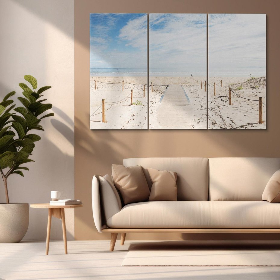 Obraz na płótnie 120x80 - Ścieżka na plaży - plaża, ścieżka