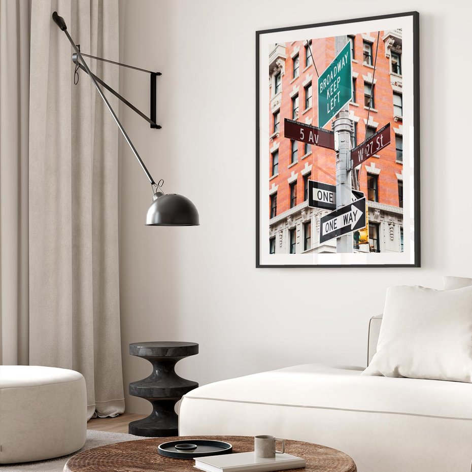 Plakat bez ramy 21x30 - Namiastka wielkiego miasta - Nowy Jork, drogowskaz