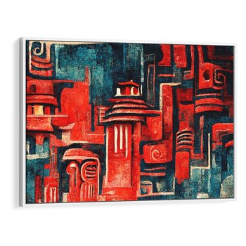 Obraz w ramie 70x50 - Mistyka Wschodnich Światów - orientalna sztuka, nawiązanie do Japonii - rama biała