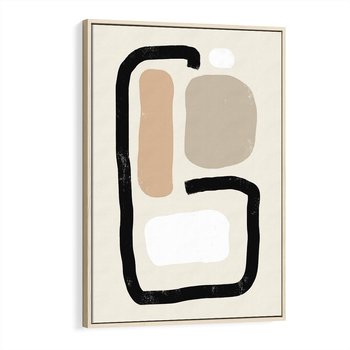 Obraz w ramie 80x120 - Kształtne Formy - geometryczne nieregularne kształty, nowoczesna kompozycja - rama drewno