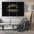 Obraz na płótnie 120x80 - Usta Czarno-Białe - usta, czarno