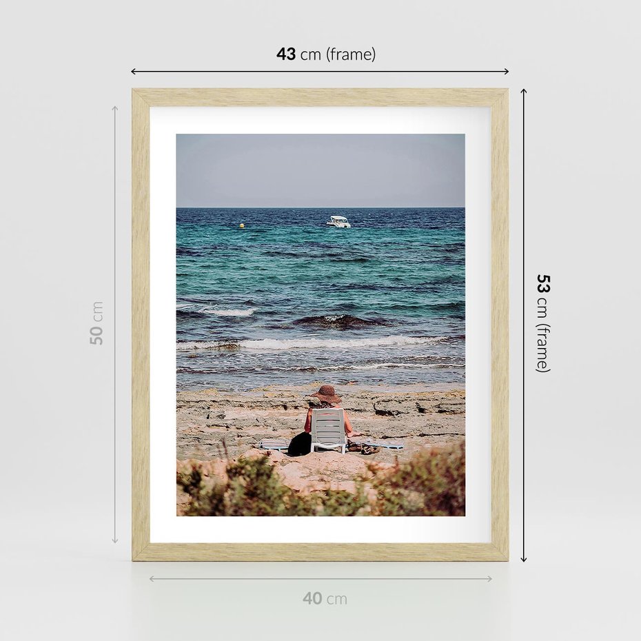 Plakat w ramie 40x50 - Relaks na Plaży - wakacje, plaża - rama drewno