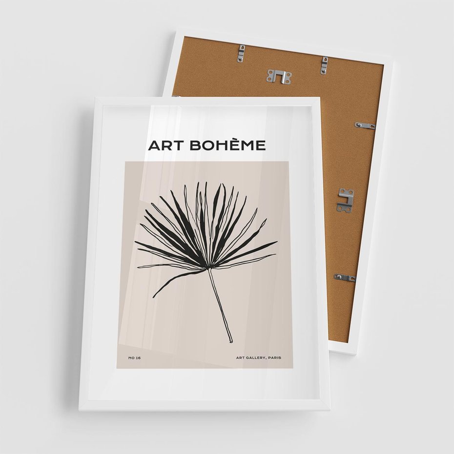 Plakat w ramie 50x70 - Rozkwitające Boho Kształty - boho sztuka, plakat - rama biała