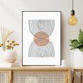 Obraz w ramie 70x100 - Przenikające Widzenia - półkola, koło - rama czarna