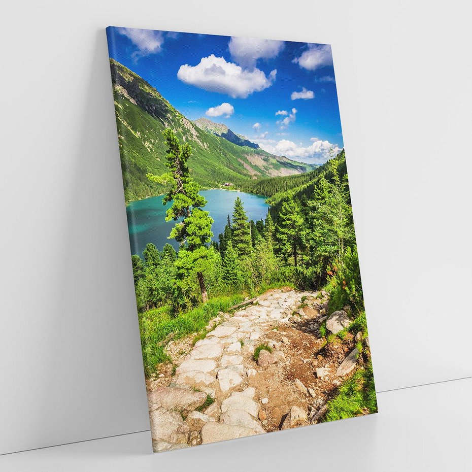 Obraz na płótnie 70x100 - Jezioro górskie: harmonia natury - jezioro, góry