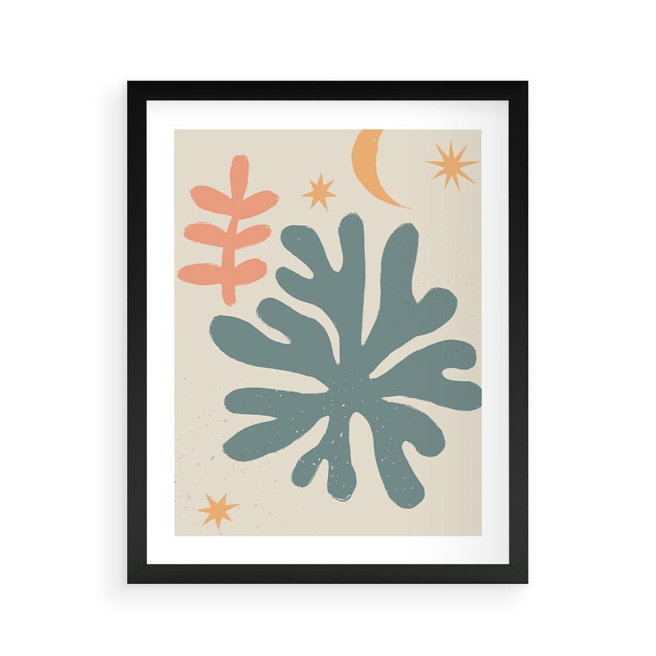 Plakat w ramie 40x50 - Rozbłysk Emanacji - boho formy, kształty - rama czarna