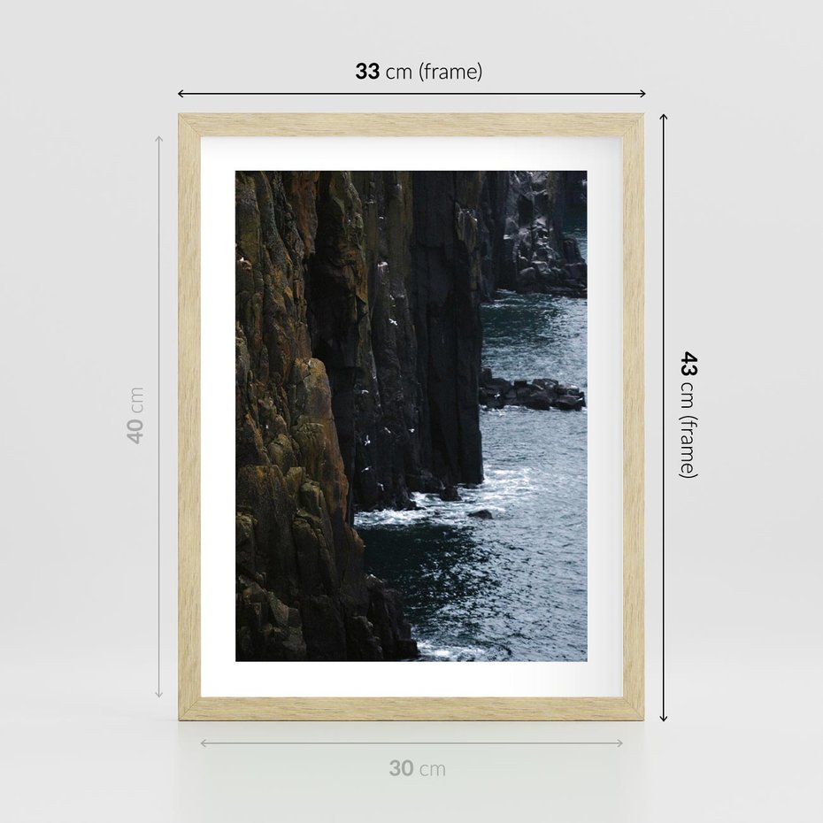 Plakat w ramie 30x40 - Piękno norweskich krajobrazów - fiordy, morze - rama drewno