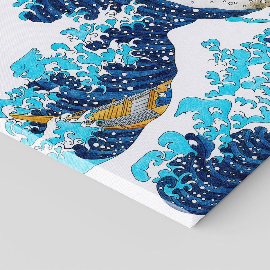 Obraz na płótnie 120x80 - Wzburzone Morze - wielka fala w kaganawie, Hokusai