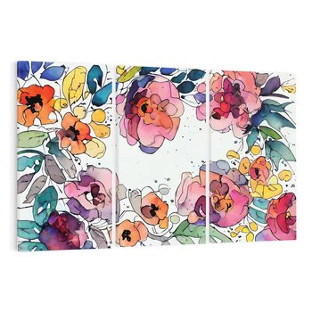 Obraz na płótnie 120x80 - Rozkwitające marzenia - akwarelowe kwiaty, kolory