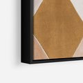 Obraz w ramie 70x100 - Odblaski niespełnionych marzeń - kompozycja z trójkątów, mix kolorów ziemi - rama czarna