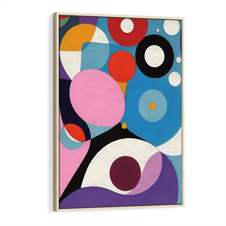 Obraz w ramie 80x120 - Kolorowe Ulotności - abstrakcyjny obraz olejny, żywe kolory - rama drewno