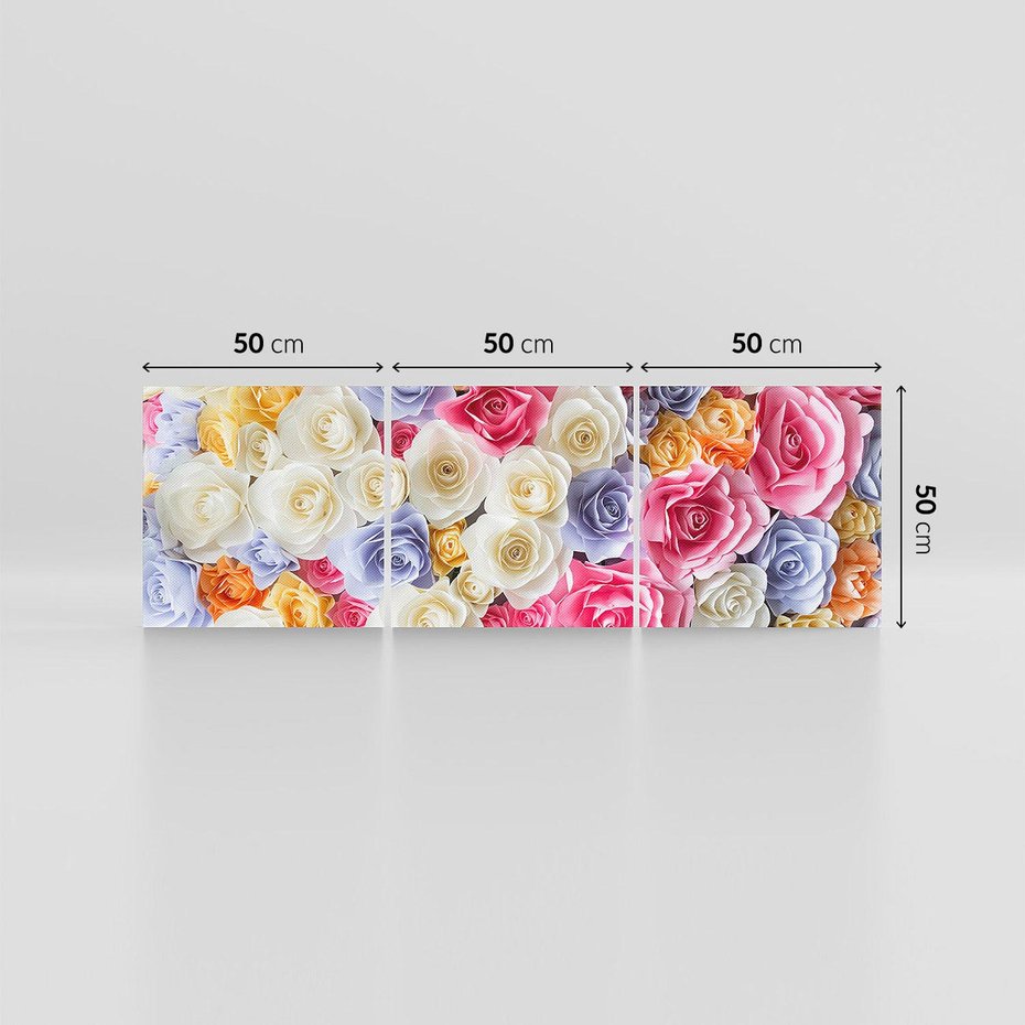 Obraz na płótnie 150x50 - Elegancja w kwiatach - kwiaty, róże