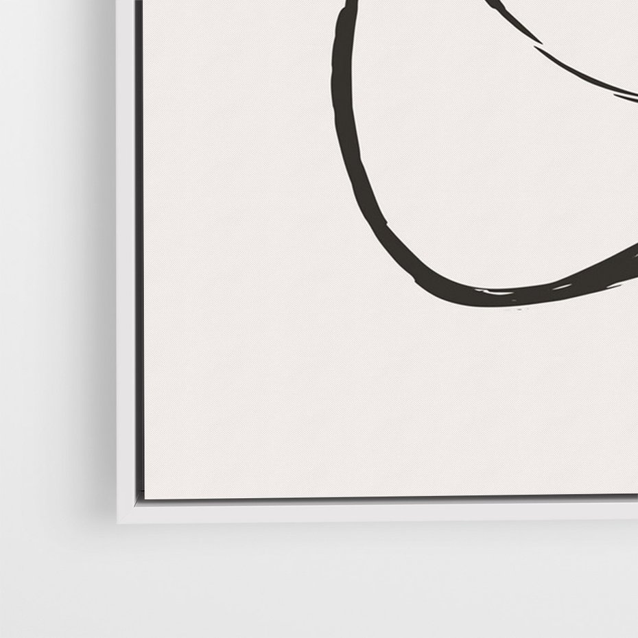 Obraz w ramie 50x70 - Modernistyczne Refleksje - abstrakcyjne szkicowane linie, minimalizm - rama biała