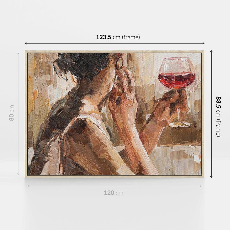 Obraz w ramie 120x80 - Wibracje - portret, kobieta - rama drewno