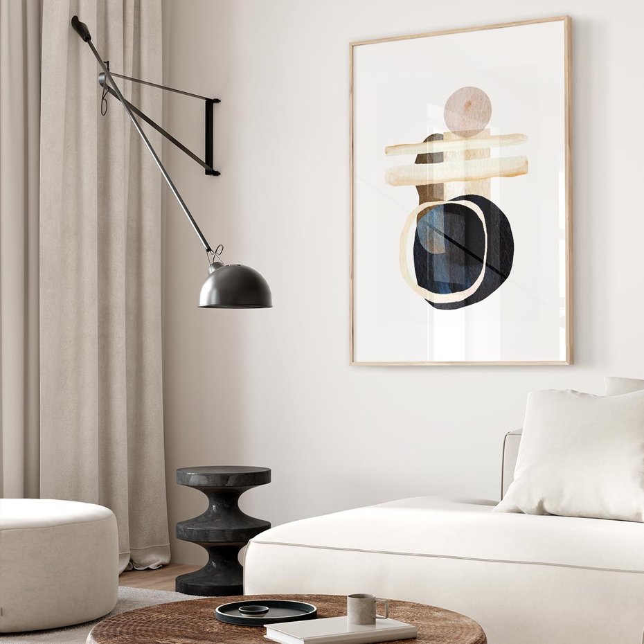 Plakat w ramie 50x70 - Wibracje Natury - abstrakcja, akwarelowe plamy - rama drewno