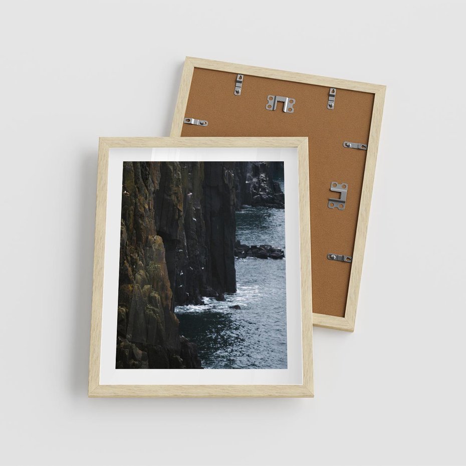 Plakat w ramie 40x50 - Piękno norweskich krajobrazów - fiordy, morze - rama drewno