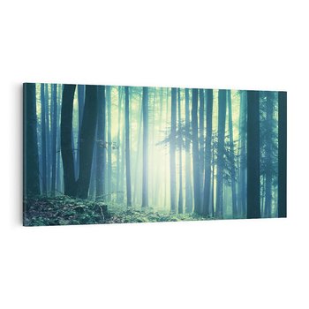 Obraz na płótnie 140x70 - Mistyczny las w mgle - las, mgła