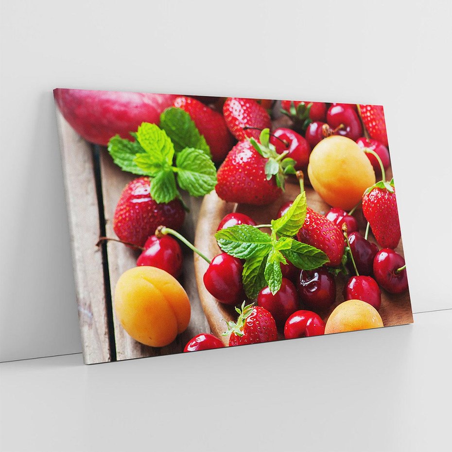 Obraz na płótnie 120x80 - Owoce w restauracji artystycznie - owoce, restauracja