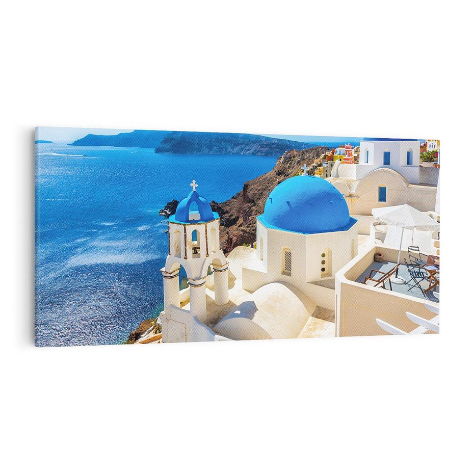 Obraz na płótnie 120x60 - Urokliwy widok na Santorini - Santorini, widok