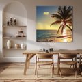 Obraz na płótnie 50x50 - Rajski Widok - zachód słońca,