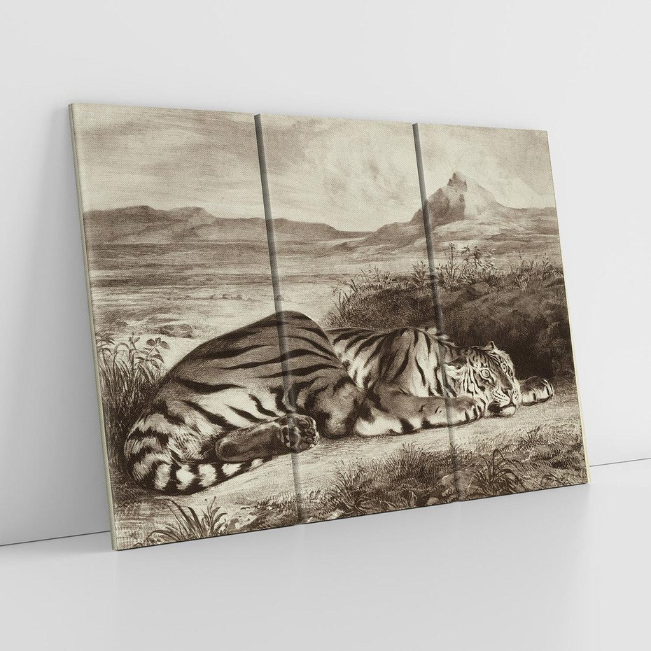 Obraz na płótnie 120x80 - "Królewski Tygrys" Eugène Delacroix - Reprodukcja - reprodukcja, obraz na płótnie