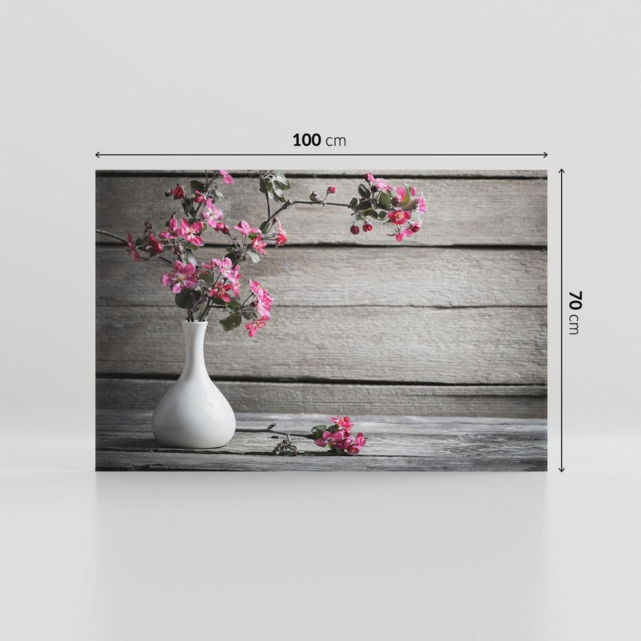 Obraz na płótnie 100x70 - Harmonia w wazonie - kwiaty, wazon