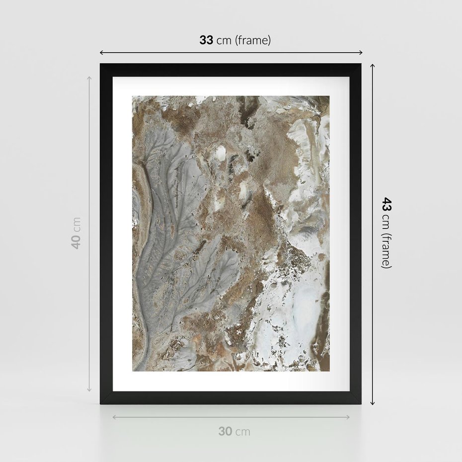 Plakat w ramie 30x40 - Spokój w Beżu - zdjęcie, naturalna tekstura - rama czarna