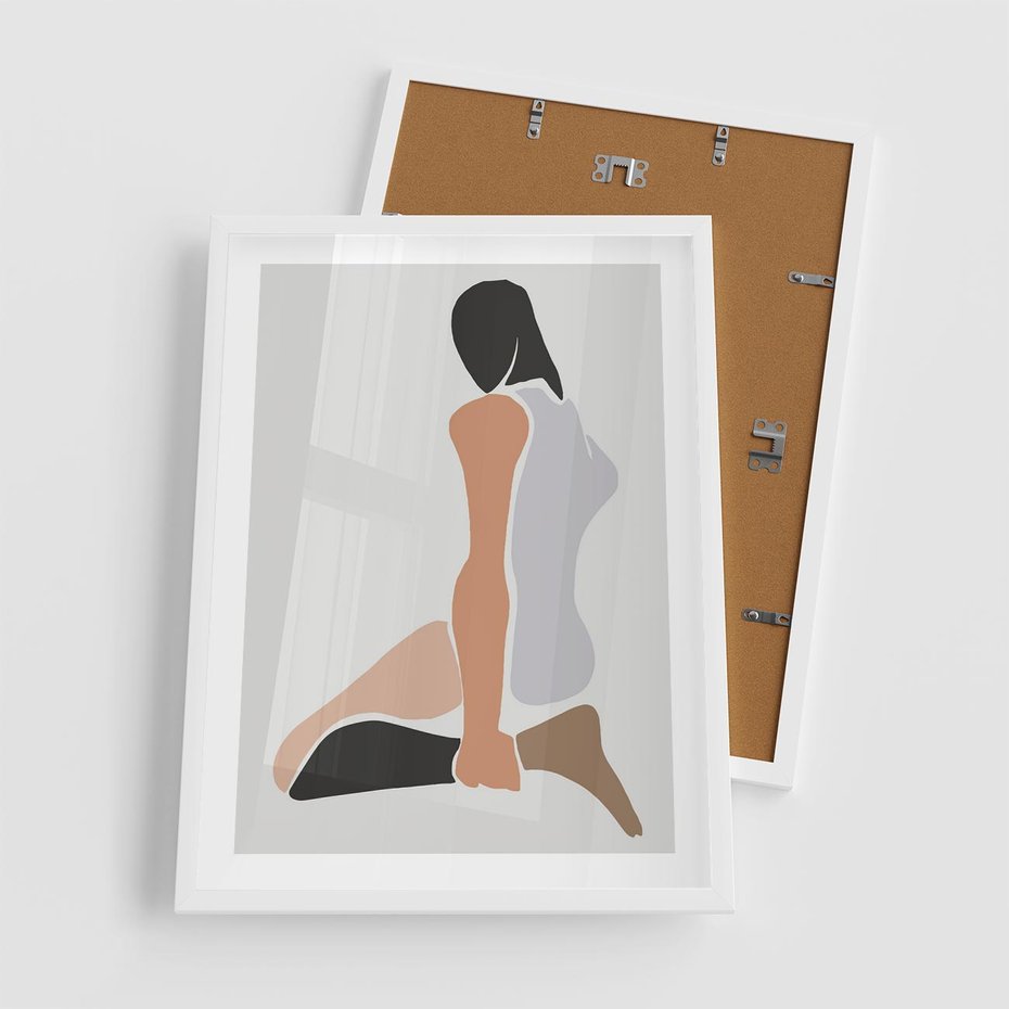 Plakat w ramie 50x70 - Widok Abstrakcyjny - abstrakcyjny obraz, minimalizm - rama biała