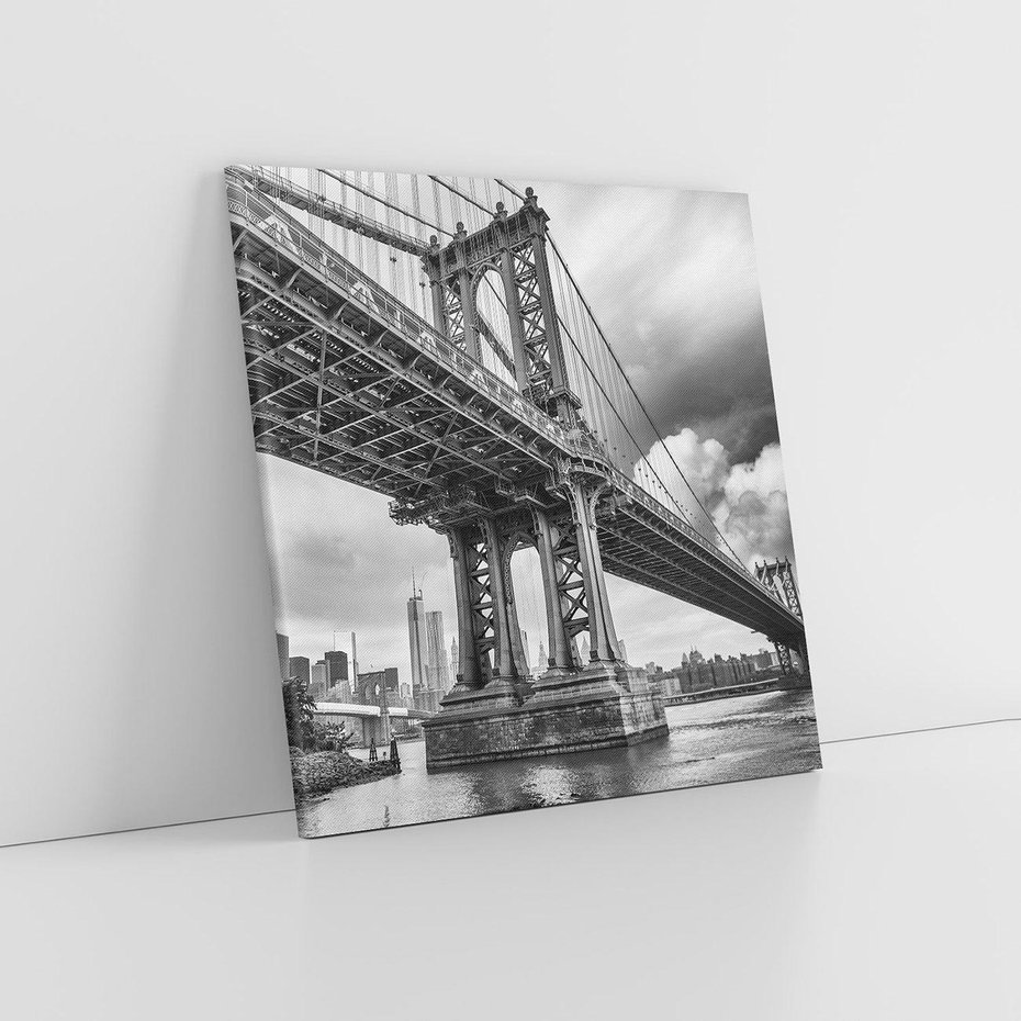 Obraz na płótnie 70x70 - Most nad nowojorską panoramą - most, Nowy York