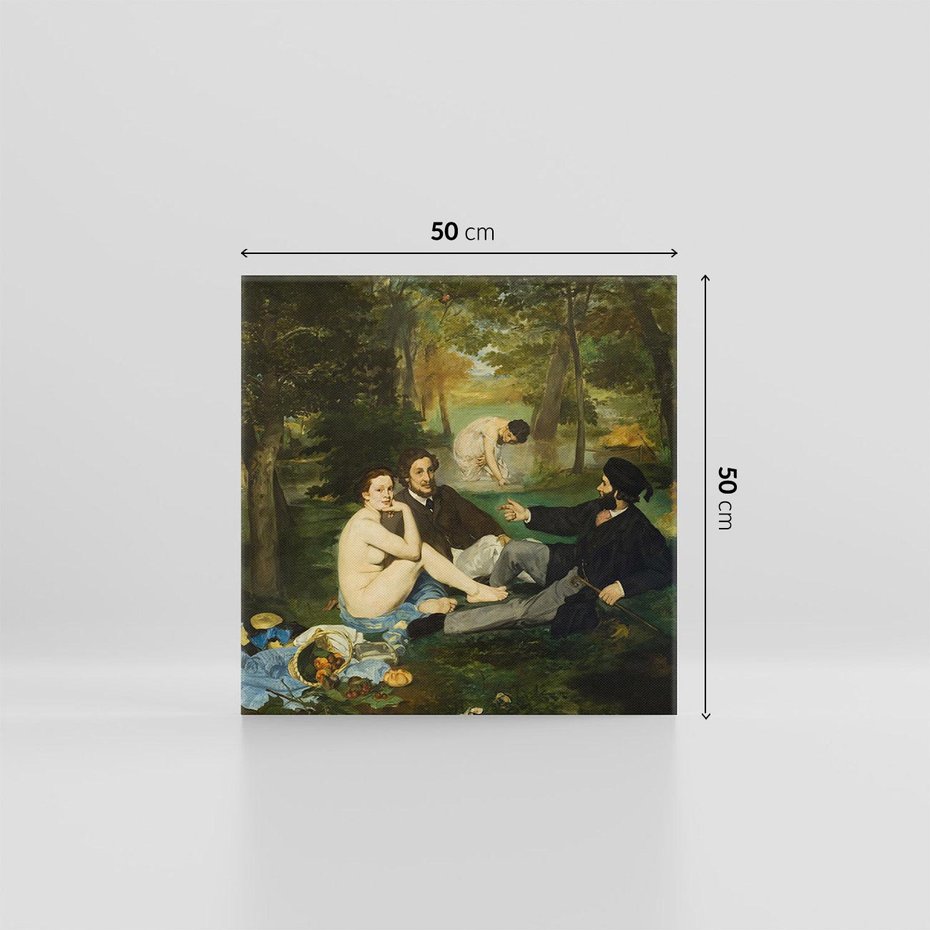 Obraz na płótnie 50x50 - "Śniadanie na trawie" (1863) Edouard Manet - Reprodukcja - reprodukcja, obraz na płótnie