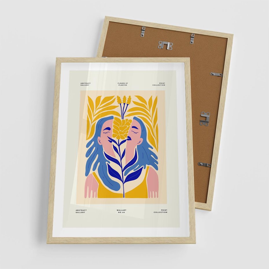 Plakat w ramie 50x70 - Roztopione Granice - nowoczesna sztuka, abstrakcja - rama drewno