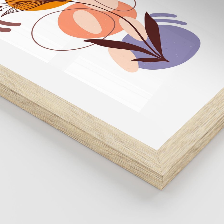 Plakat w ramie 30x40 - Kwiatowa Impresja - abstrakcyjna sztuka, plamy - rama drewno