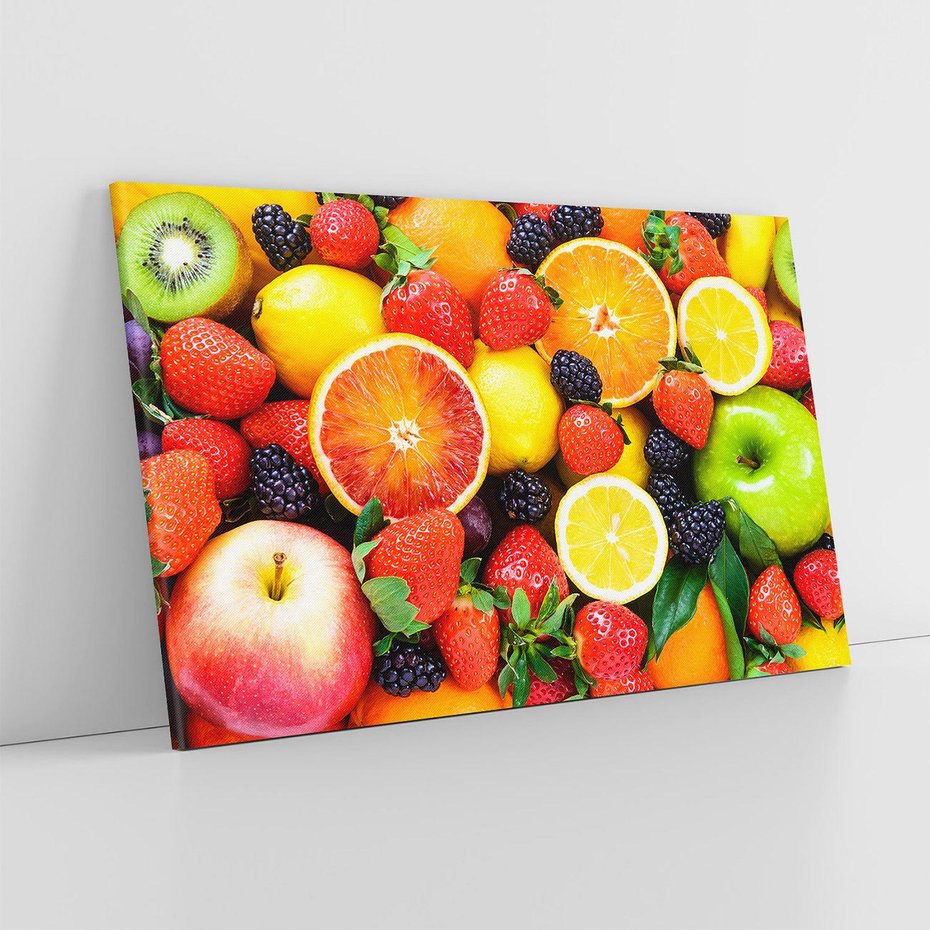 Obraz na płótnie 100x70 - soczysta symfonia smaków - owoce, jabłka