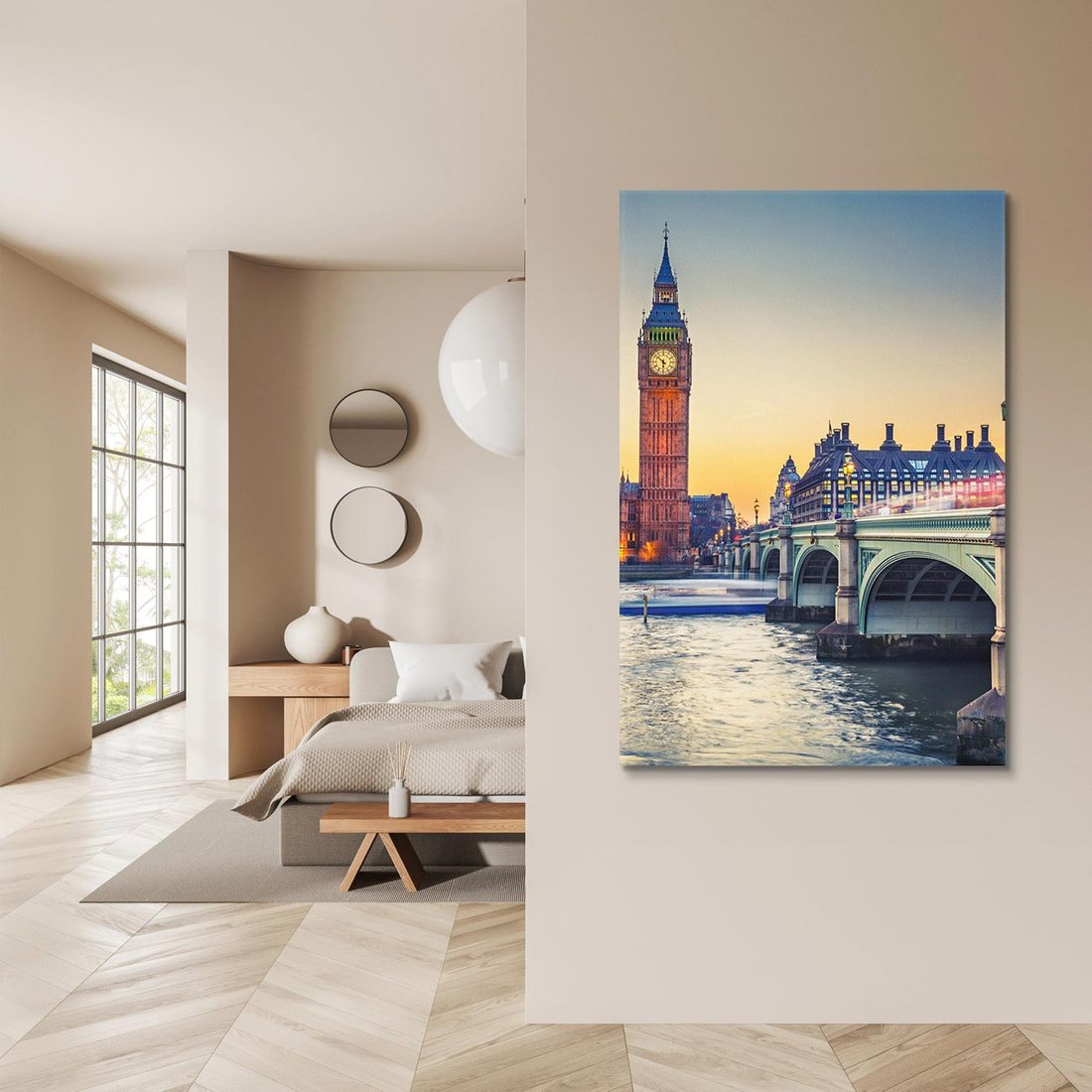 Obraz na płótnie 80x120 - Magiczny Londyn: Tamiza i Big Ben - Londyn, Tamiza